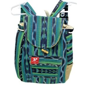 Talula Tote Backpack - Guatemalan hand woven textile bag - 16x14"